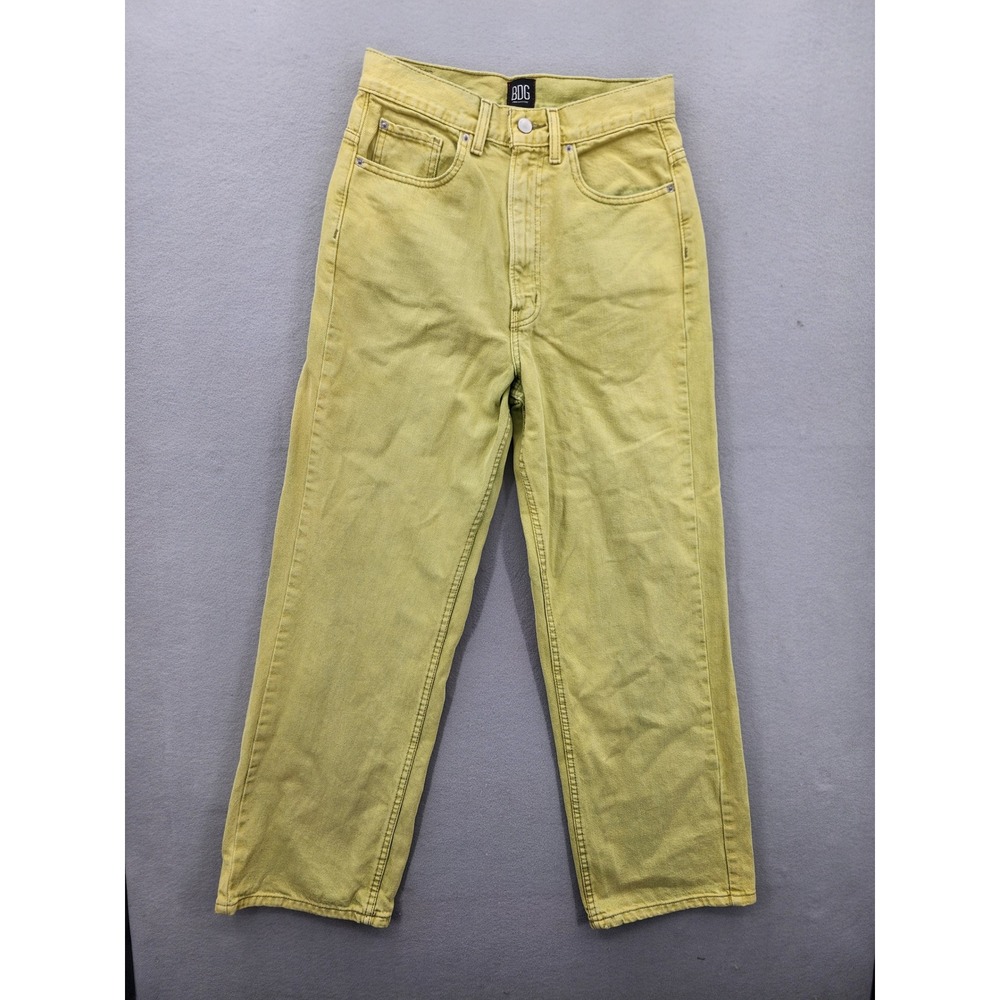 BDG Urban Outfitters High-Rise Loose Baggy Jeans 27 Yellow Denim Wide Leg Skater